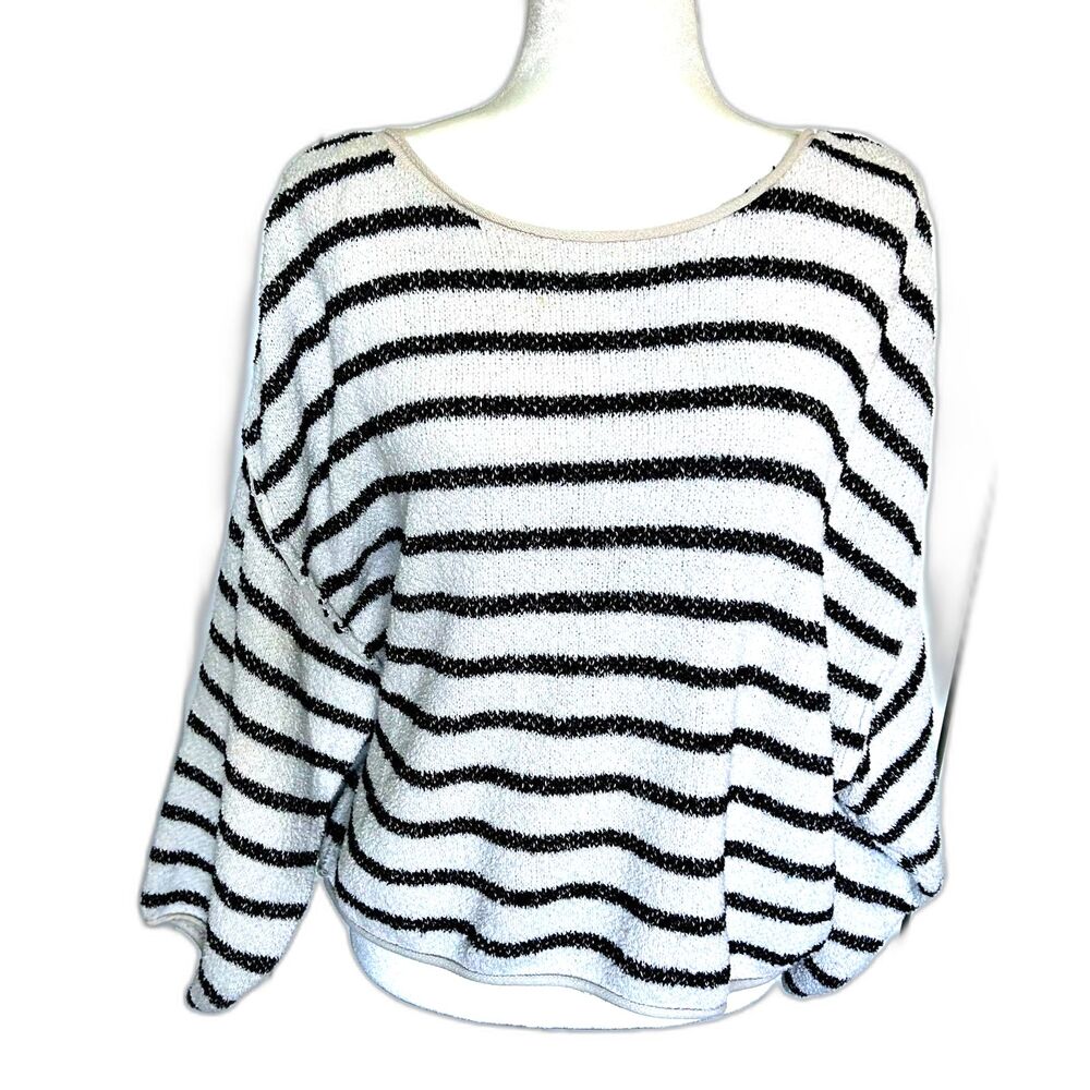 FREE PEOPLE Bardot Boat Neck Striped Sweater Woman's Size Small